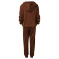 thumbnail image 3 of Gibobby Conjunto de sudadera y pantalones Trajes de jogging para mujer Conjunto de chándal de dos piezas con capucha y pantalones largos(Marrón,XL), 3 of 5