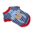 thumbnail image 3 of Traje para mascotas con dibujos animados, camisa fina para perros, sudaderas a rayas, ropa de otoño e invierno para mascotas, para cachorros pequeños y medianos, azul oscuro XL, 3 of 14