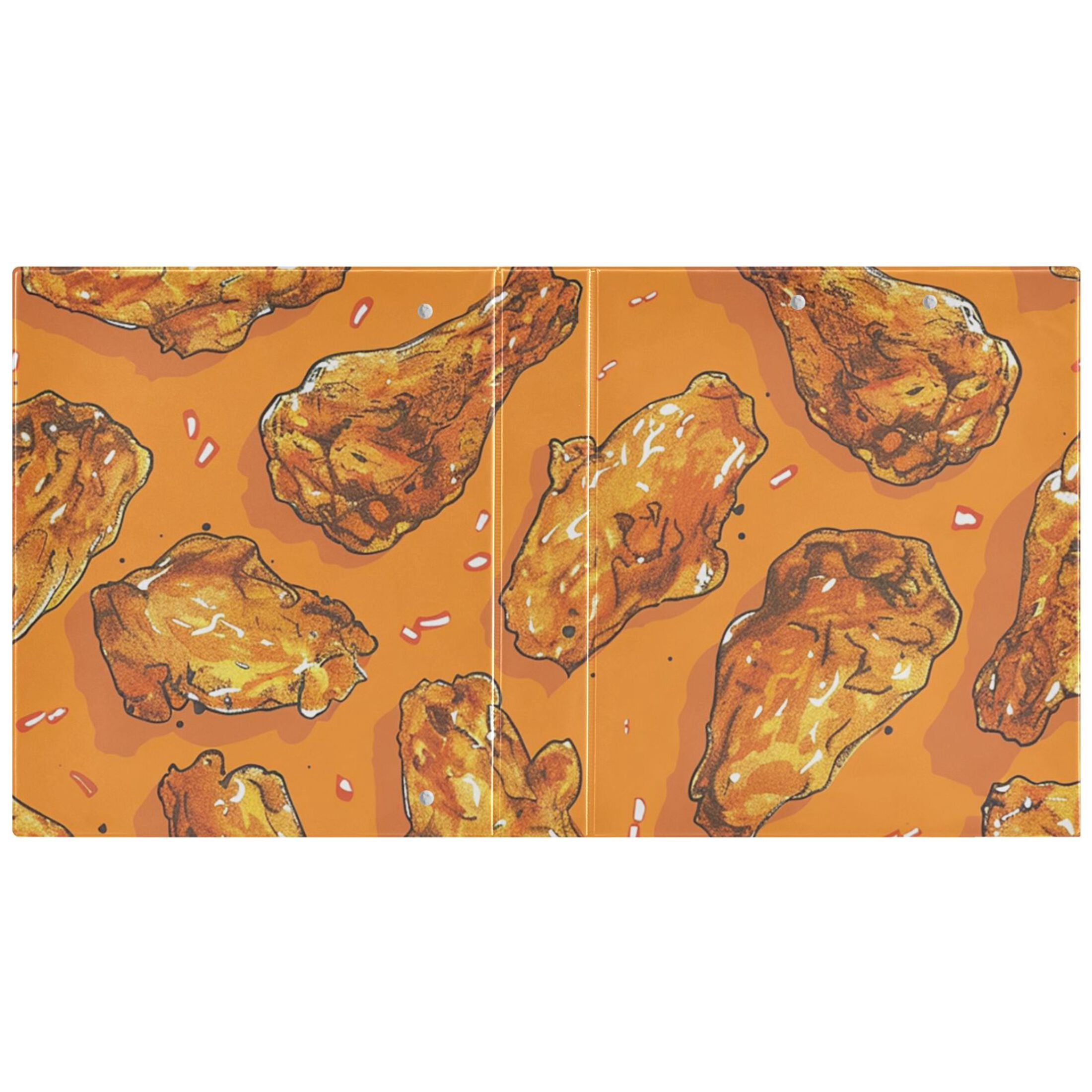 Golden Fried Chicken 3 Ring Binders 1.5 inch Hardcover File Folders with Interior Pockets A4 Size Organizer for School Office Hospital