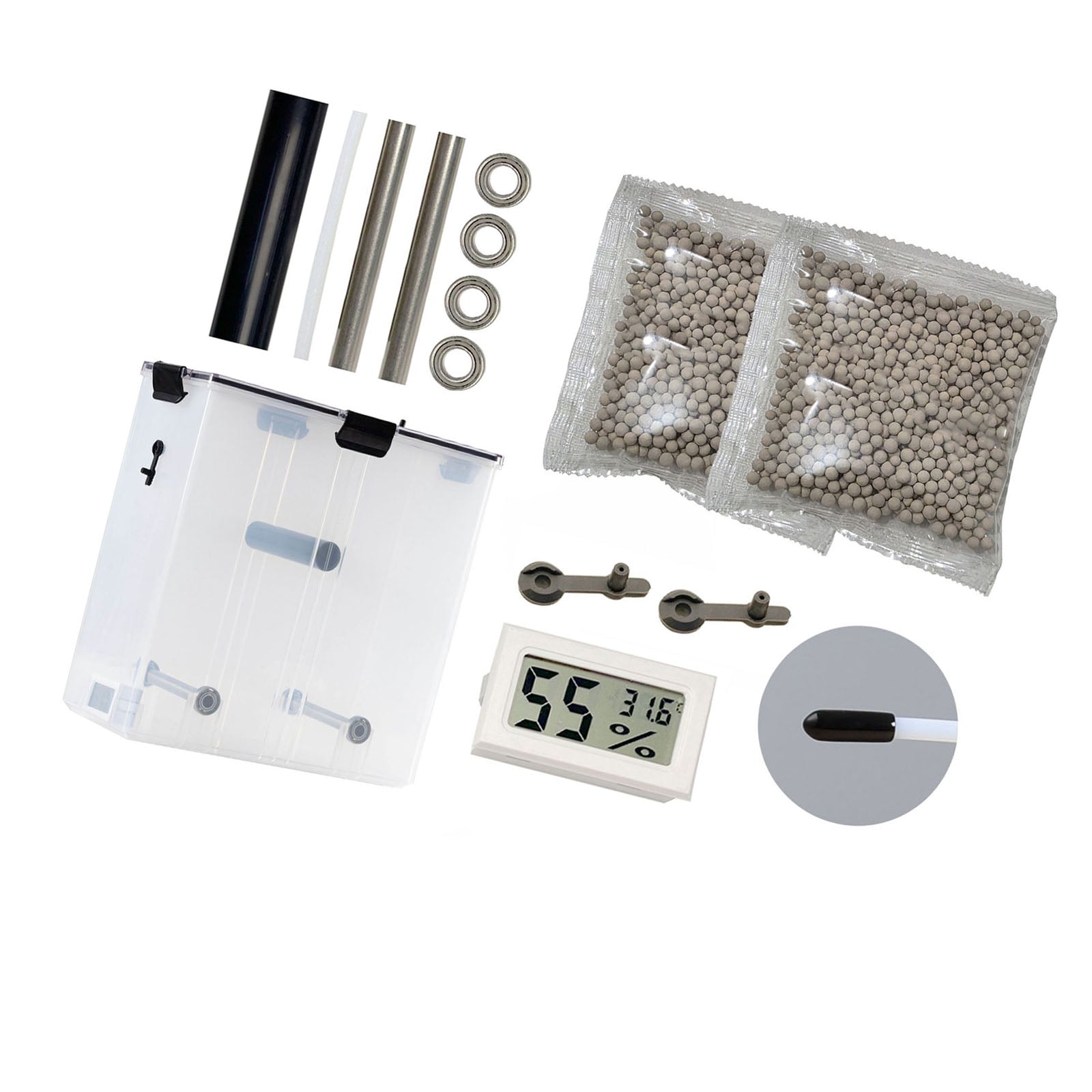 Compact Filament Storage Case Featuring Visible Body For Easy Monitoring Of 3D Printing Supply stage