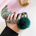thumbnail image 5 of Compatible with iPhone 12 Pro Bling Diamond Case Luxury Sparkle Glitter Rhinestone Cute Fuzzy Furry Plush Ball Bracelect Wirst Strap Cover for iPhone 12 Pro 6.1 inch Women and Girls, 5 of 10