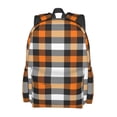 thumbnail image 2 of Disketp Orange Plaid Mochila Escolar de Gran Capacidad y Peso Ligero, Mochila de Viaje Ideal para Escuela, Trabajo y Uso Diario, Cómoda y con Estilo, 2 of 8