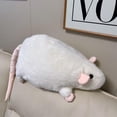 thumbnail image 3 of Giant Realistic Rat Stuffed Toy - Soft Fabric Hamster Plush Decor, Cute Lifelike Mouse Plushie with Tail, Durable Sofa & Bedroom Decor, Valentine's Day Gift for Animal Lovers, 13.78in, White, 3 of 7
