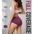 thumbnail image 6 of PULIOU Women's Cotton Underwear, High Waisted Briefs, Full Coverage Tag-Free Panties, 5-Pack (Classic Dark Solids, L), 6 of 8