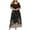 Black, variant on Fesfesfes Plus Size Dress for Women Deep V-Neck Boho Spring Dress Loose Casual Cold Shoulder Short Sleeve Sun Dress Oversize Floral Print Front Hem Cut Beach Dress