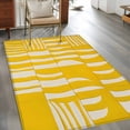 thumbnail image 3 of 3'x5' Area Rugs, Yellow Geometric Indoor Outdoor Area Rug for Living Room Bedroom, Modern Abstract Minimalist Stripe Washable Bathroom Rugs Kitchen Floor Carpet Mats Home Decor Aesthetic, 3 of 8