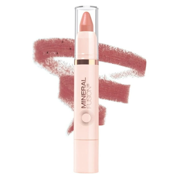 Mineral Fusion Sheer Moisture Lip Tint Glisten, Nude Caramel Sheer Lipstick, Lip Balm 0.11oz