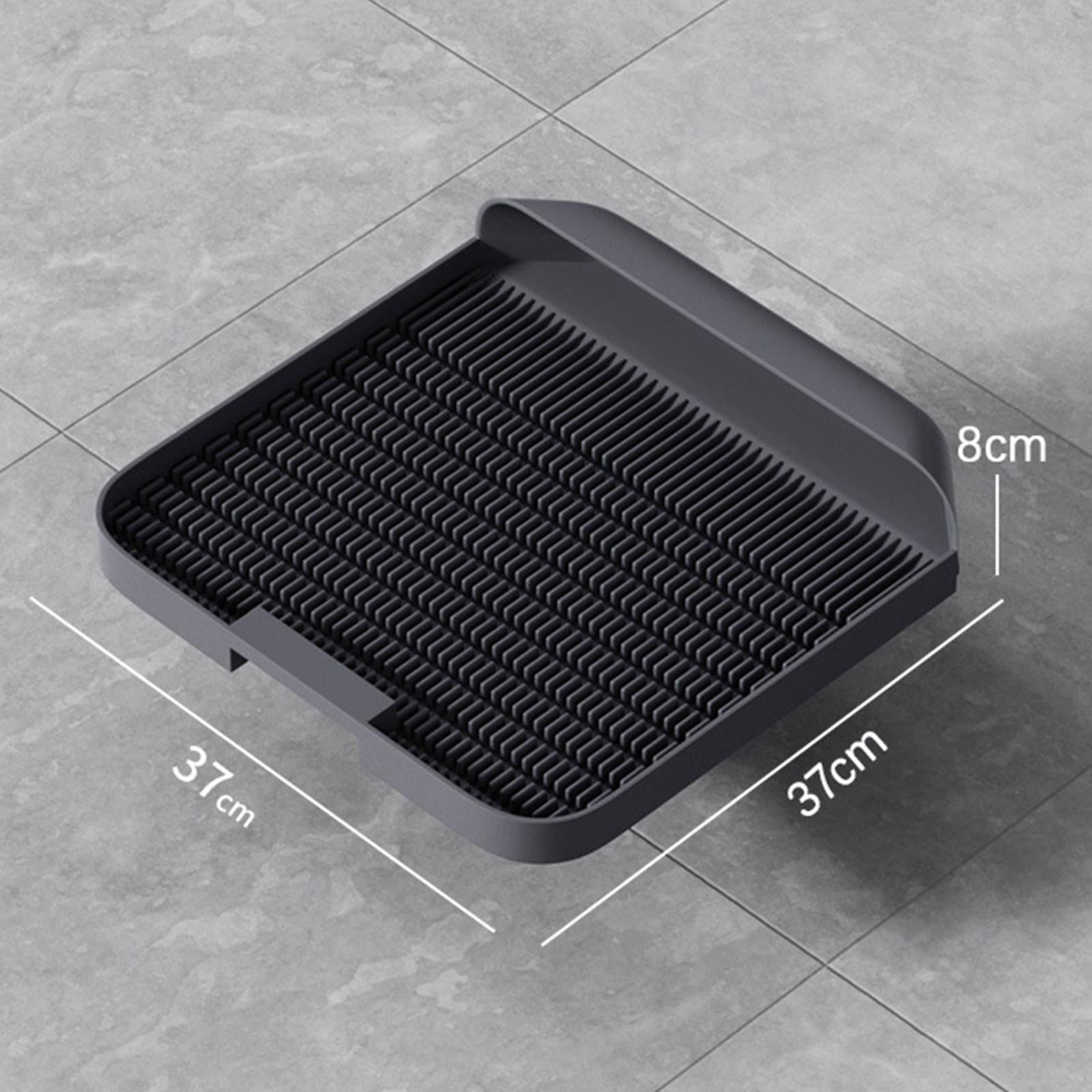 Bvdfgk Cat Litter Mat Pedal Kitty Litter Pad Portable Anti Slip Cat Litter Trapping Mat Black