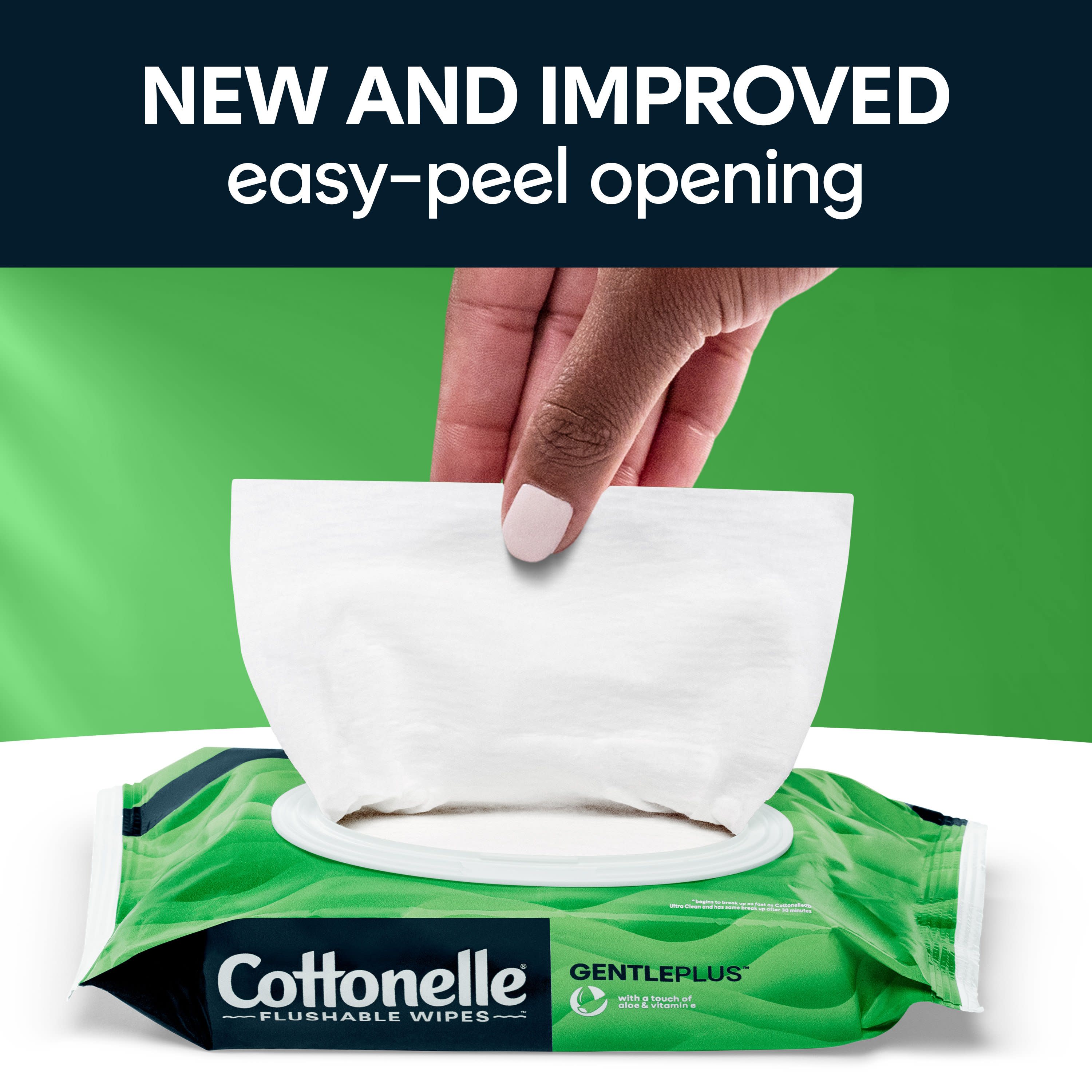 Lingettes Humides Cottonelle GentlePlus Aloe Vera & Vitamine E - 168 Lingettes
