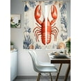 thumbnail image 4 of Marine Life Sheer Curtains 63 Inch Long 2 Panels, Red Lobster Shell Seaweed Light Filtering Rod Pocket Semi Sheer Curtains, Sheer Voile Drapes for Living Room Bedroom, 52"x63", 4 of 5
