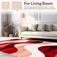 thumbnail image 2 of ODIKA 4'x6' Machine Washable Non-Slip Area Rug, Modern Abstract Brushstroke Wave Design with Dynamic Flow High Traffic Rug, Red, 256670, 2 of 7