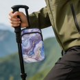thumbnail image 4 of COEQINE Forearm Crutch Bag Walking Stick Pouch Bag Purple Gold Marble Elbow Crutch Organizer, Two Zippered Pockets, Lightweight, Hands-Free, for Women Men & Seniors, 4 of 7