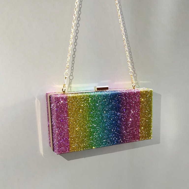 Rainbow Clutch Bag Evening Clutch Evening Bag Wedding 