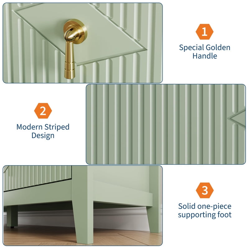 TROPOW Fluted 6 Drawers Dresser for Bedroom, 54" Wide Modern Chest of Drawers with Metal Handle, Wooden Dresser Organizer for Bedroom, Living Room, Hallway, Entryway