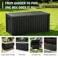 thumbnail image 3 of MINDYES 150 Gallon Resin Deck Box, Outdoor Storage Box for Garden Tools & Patio Cushions, Black, 3 of 8