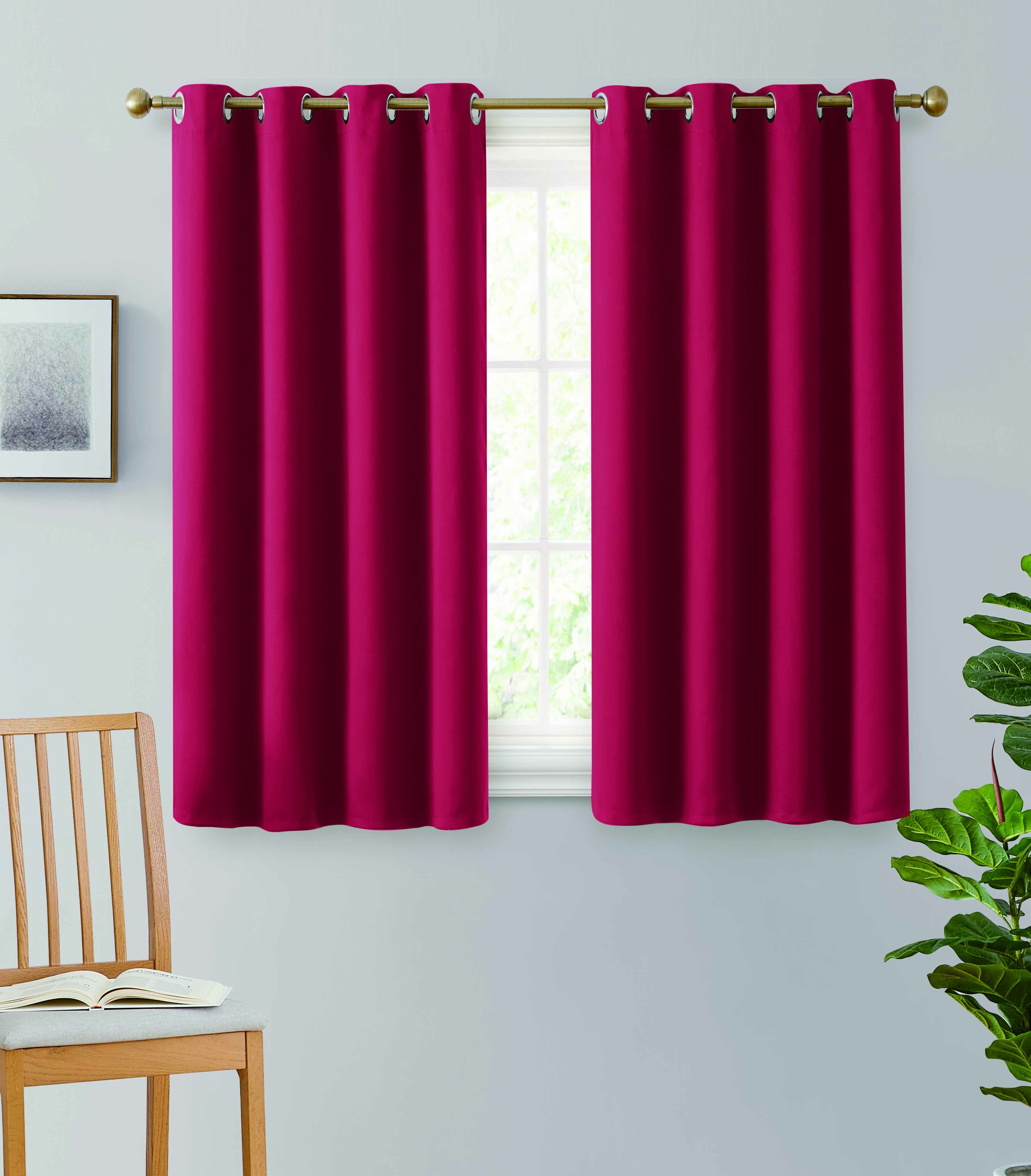 2PC Blackout Grommet Panel Window Curtains Thermal Insulated Drapes for Bedroom 