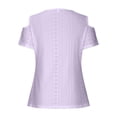 thumbnail image 4 of DuoJiaJ Womens Short Sleeve Top, Off Shoulder Casual Summer Comfort Tee Purple XXXL, 4 of 5