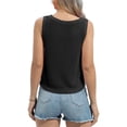 thumbnail image 4 of WomenRound Neck Crochet Hollow Out Sleeveless Casual Crop Knit Sweater Tank Tops, 4 of 5