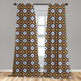 thumbnail image 5 of Ambesonne Mexican Print Curtains, Simplistic Ethnic Art, Pair of 28"x95", Orange Dark Sky Blue, 5 of 5