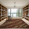 thumbnail image 2 of ODIKA 9'x12' Washable Area Rug Bear Paw Print Vintage Woodland Tracks With Rustic Wood Grain Stripes for Dining Room, Basement, Large Office, Non-Slip Chair-Friendly, 2 of 7