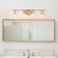 thumbnail image 2 of LaLuz Carson Carrington Modern 2/3/4-Light Gold Bathroom Vanity Lights Glass Wall Sconces Clear 29"L-4-Light Brass,Gold Painted,Polished,Brushed 25 to, 2 of 5