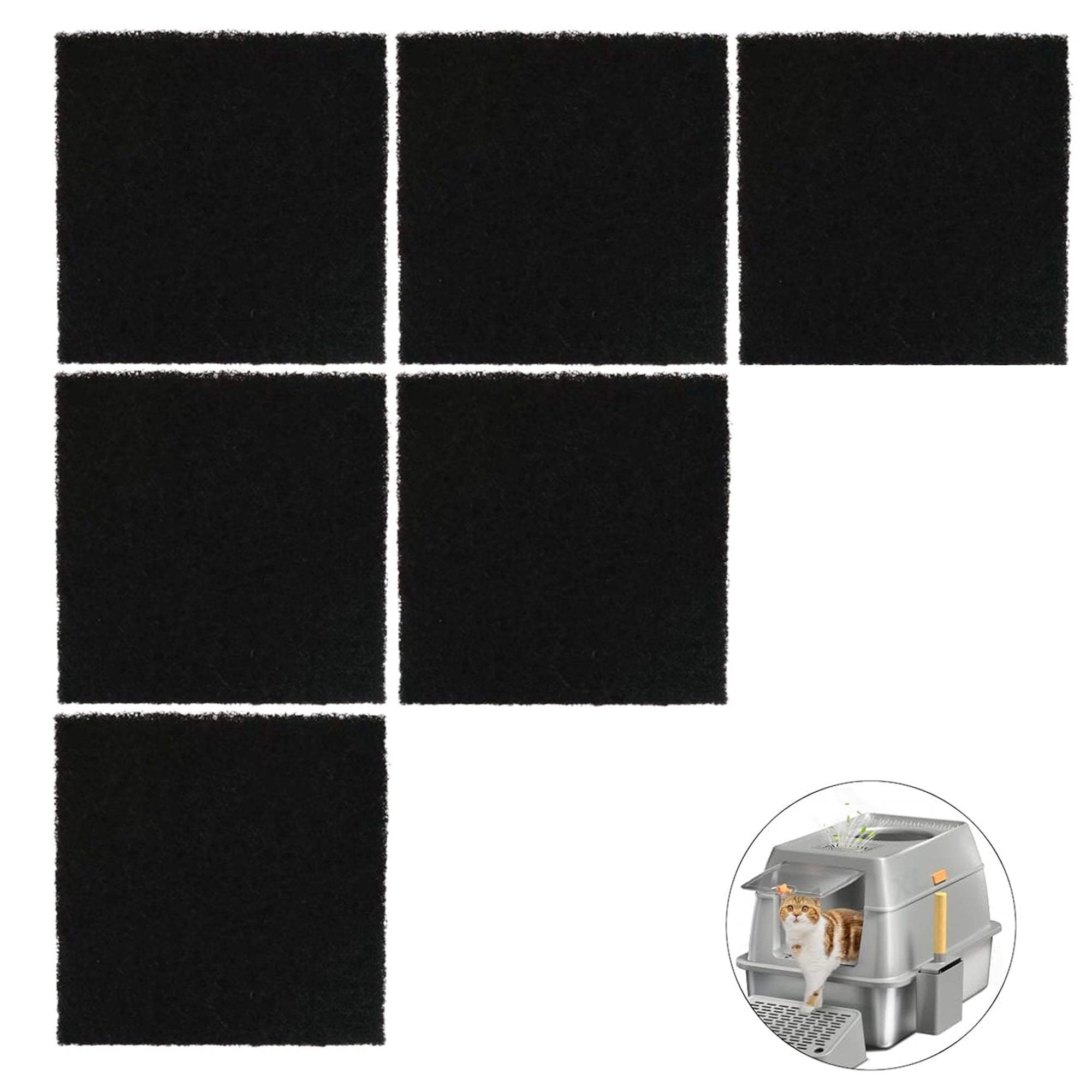 Qzbhct 14 Pack Activated Charcoal Filters Box Charcoal Filter Mat Compatible with HAPAW XL Stainless Steel Litter Box with Lid