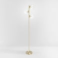 thumbnail image 5 of SAFAVIEH Niobe 65 in. 3-Light Glam Antique Gold Iron Floor Lamp with Clear Shade, 5 of 11