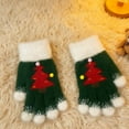 thumbnail image 1 of Guantes navideños con copos de nieve | Guantes de invierno para pantalla táctil con forro grueso de terciopelo para mayor calidez | Diseño festivo en rojo y verde, 1 of 5