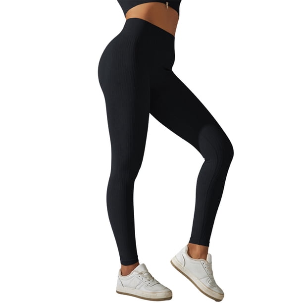 Pantalones de fitness para mujer con cintura alta, sin costuras y con abertura, que realzan las caderas, elásticos y transpirables, para yoga/running, tallas S-L