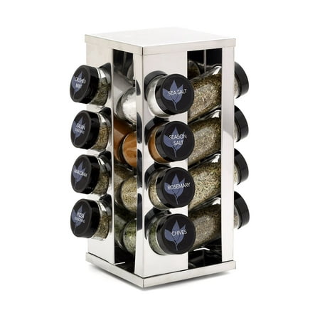 Kamenstein Heritage 16-Jar Revolving Countertop Spice Rack with Free Spice Refills for 5