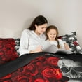 thumbnail image 5 of Castle Fairy Boys Girls Gothic Skull Bedding Comforter Set 2pcs,Romantic Floral Red Rose Twin Comforter Sets Microfiber,Happy Valentine's Day Breathable Bedding Set,Super Cozy Room Decor,Reversible, 5 of 8