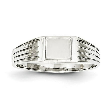14k White Gold Engravable Childs Signet Ring