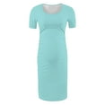 thumbnail image 5 of Frwgonr Maternity Dresses Mint Green Short Sleeve Maternity Dress Ruched Pregnancy Clothes S-XL, 5 of 6