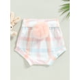 thumbnail image 4 of Douhoow Baby Girls Easter Shorts Cartoon Rabbit/Plaid Print Pompoms Tail Shorts, 4 of 8