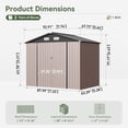 thumbnail image 5 of Sunmthink 8.5 x 5.6 FT Outdoor Storage Shed, Utility Steel Tool Shed with Lockable Door, Galvanized Metal Shed with Air Vents for Garden, Backyard, Patio, Lawn, 5 of 9