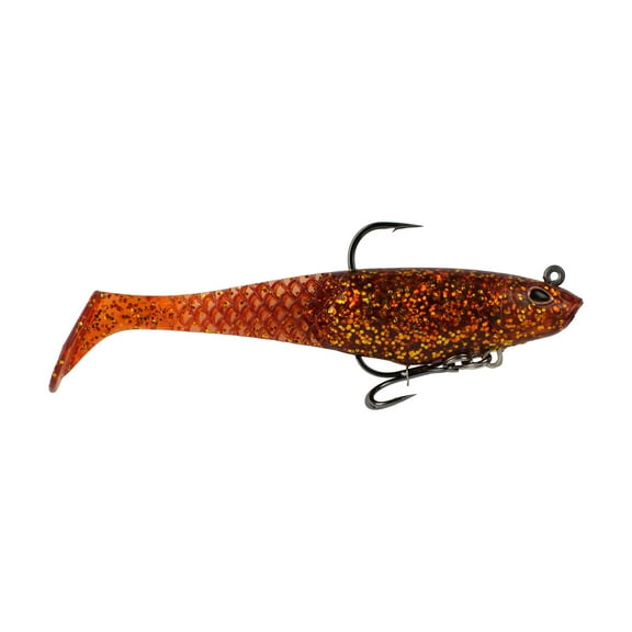 Berkley PowerBait® Saltwater Pre-Rigged Cullshad, 6 in, Root Beer Gold