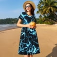 thumbnail image 4 of Vsdgher Robes Midi Maxi Décontractées Été 2025 pour Femmes Manches Courtes Légères Col Rond Robe de Plage, 4 of 6