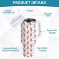 thumbnail image 2 of Yayeee 40oz Stainless Steel Tumbler with Straw and Handle Double-Wall Insulated Travel Water Bottle, Blue Stripes Lobster Pattern, 2 of 8