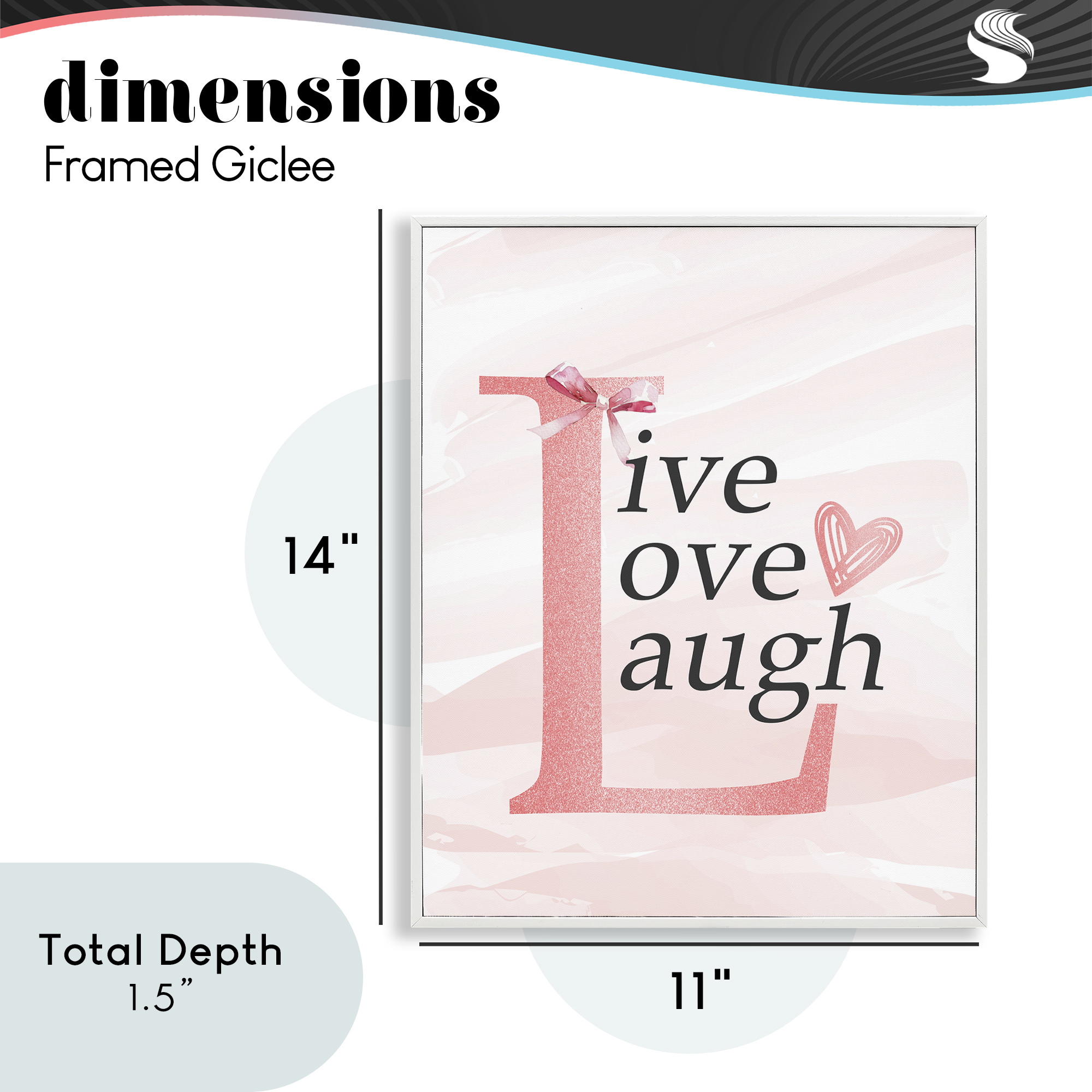 Live Love Laugh Pastel White Framed Giclee Art, design by Kim Allen