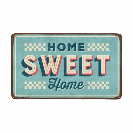 Mkhert Funny Vintage Metal Sign Home Sweet Home Doormat Rug Home