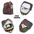 thumbnail image 5 of FORMRS Mini Backpack Purse for Women Travel Daypack Casual Shoulder Bag, Pink Block Pattern, 5 of 7