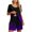 Purple, variant on IROINNID 2PC Pajamas Set for Women Loose Short Sleeve Shirts with Comfy Shorts Gradient Sleepwear Pajamas Sets,Orange