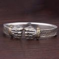thumbnail image 2 of Pulsera personalizada retro sólido puño abierto puño de poder brazalete de plata joyería regalo tejido de moda, 2 of 4