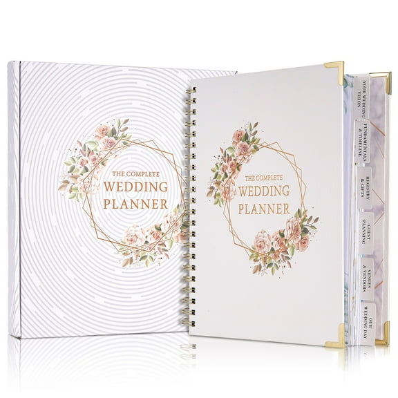 TJT Wedding Planner, 188 Page Wedding Planner and Organizer for Bride, Bridal Planning Binder with Countdown Calendar Gifts