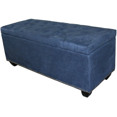 18 Tall Storage Bench Blue Suede Walmart Canada