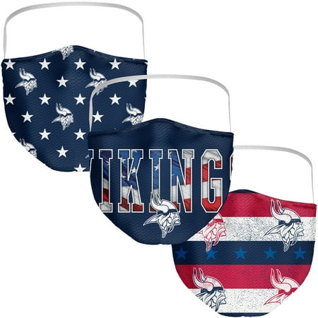 Adult Fanatics Branded Minnesota Vikings Patriotic Face Covering 3-Pack