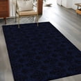 thumbnail image 2 of Dark Blue Floral Abstract Area Rugs 2.7'x5', Washable Small Throw Rugs for Kitchen Bedroom, Vintage Ethnic Bohemian Flowers Indoor Outdoor Rug Non-Slip Low Pile Carpet Runner Reversible Floor Mats, 2 of 8