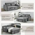 thumbnail image 2 of KINFFICT Futon Sofa Bed, Convertible Loveseat Sleeper, Modern Sofa Bed for Living Room/Apt, Gray, 2 of 10