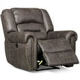 thumbnail image 2 of Bonzy Home Electric Recliner Chair With Breathable Bonded Leather, Classic Single Sofa Home Theater Recliner Seating With USB Port, Smoky Gray, 2 of 7