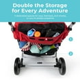thumbnail image 3 of Foundations Gaggle Jamboree 6-Seat Folding Daycare Stroller with Canopies, Reclining Seats, Red/Black, 3 of 9